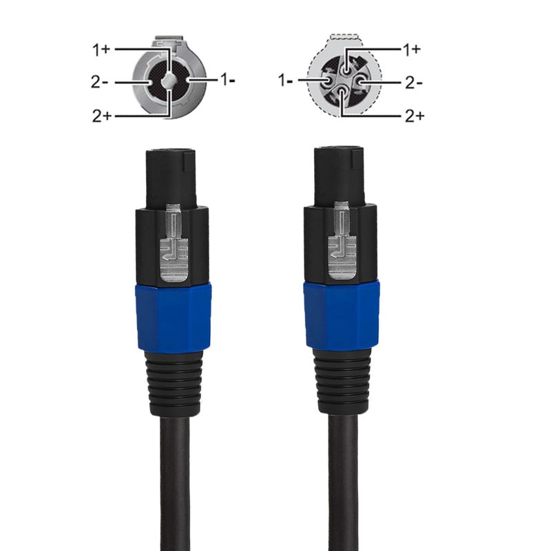 HeyTones Professional 12 Gauge 100 Feet Speakon to Speakon Cables - 12AWG 100ft DJ/PA SpeakON Cords AMP Audio Wires - 2 Pack - Image 5